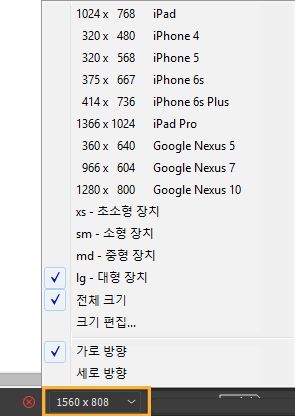 문서 크기 조절 옵션