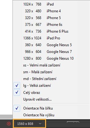 Možnosti změny velikosti dokumentu