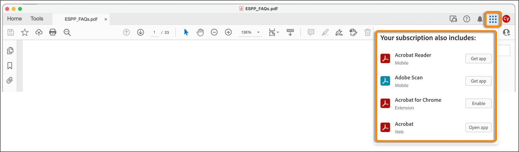 ワッフルメニューをクリック