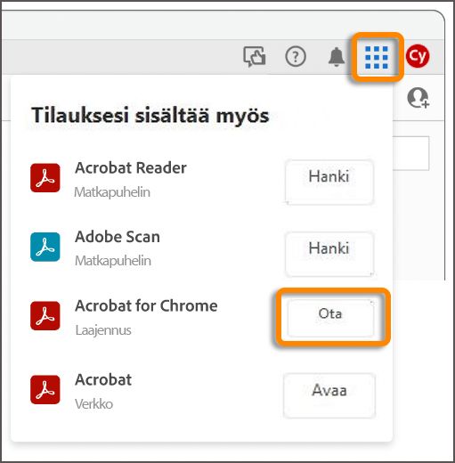 Ota selainlaajennus käyttöön