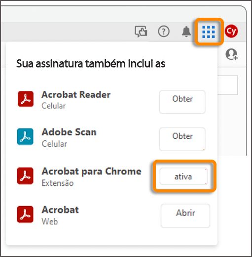 Ativar a extensão do navegador