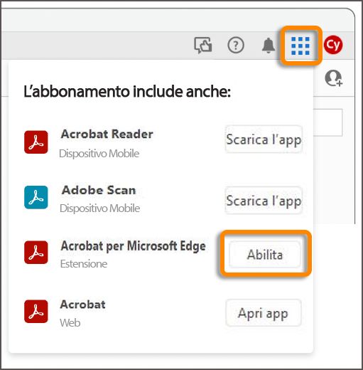 Abilita l’estensione del browser