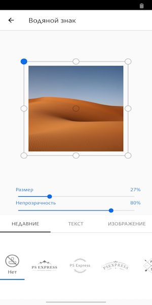 На фотографии водяной знак отображается как «None», что означает, что на фотографии нет водяного знака