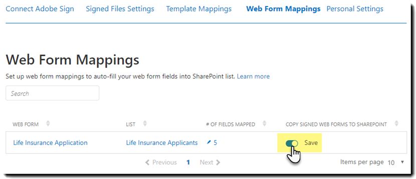 Salvare il documento firmato in SharePoint