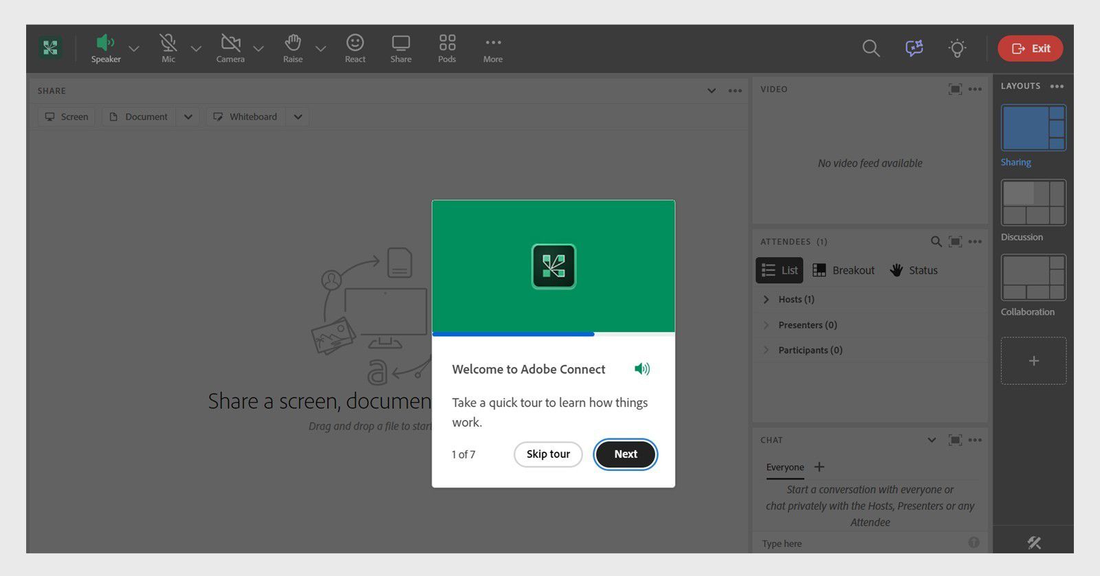 Welcome guided help on first time entry