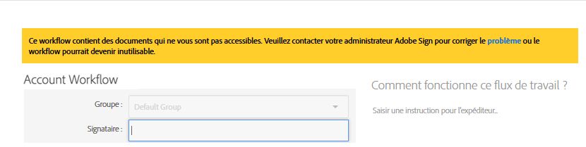 Erreur d’accessibilité du document – Envoi