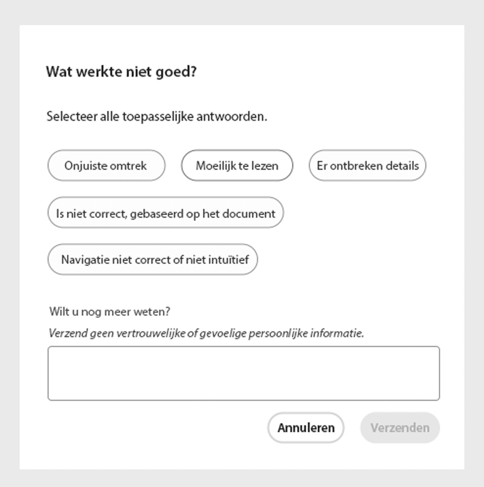 Feedback geven over wat niet goed werkt