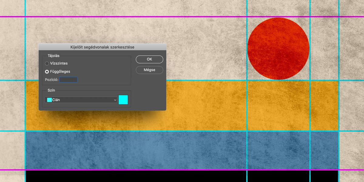 Segédvonalak tulajdonságainak testreszabása a dokumentum szintjén