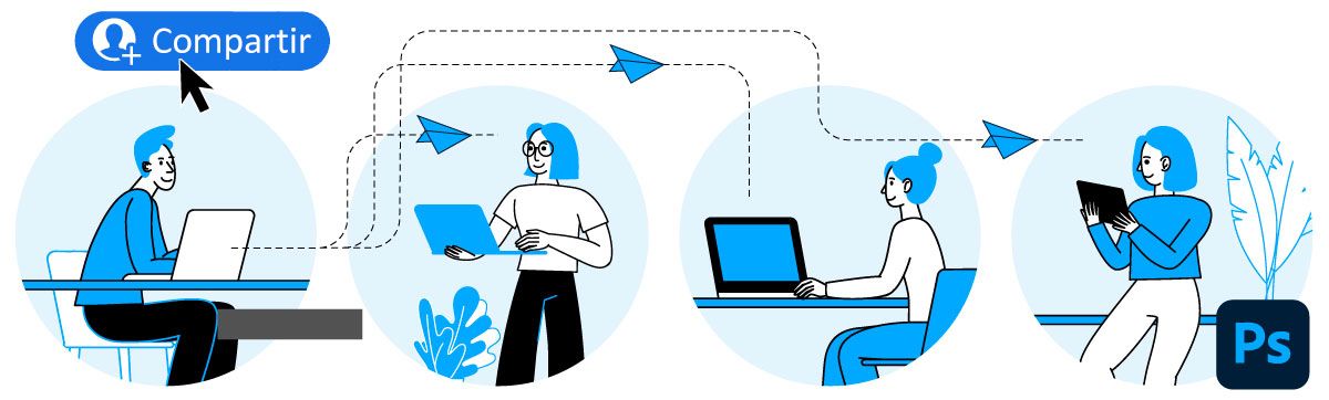 Encontrar con facilidad el botón Compartir en Photoshop