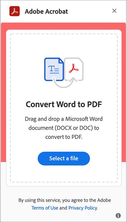 Adobe Acrobat-widgetten vist i Google-søgningen