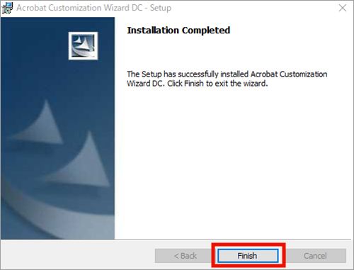 Customization Wizard インストール完了
