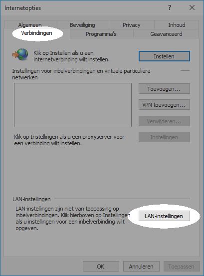 Configureer je proxy in Win 7 om te werken met bibliotheken - Stap 3