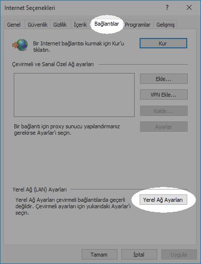 Win 7'de proxy ayarlarınızı kitaplıklarla çalışacak şekilde yapılandırma - 3. Adım