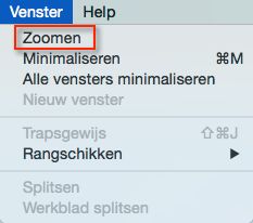 Het menu Venster