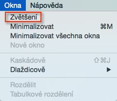 Nabídka Okno