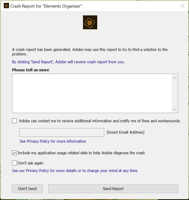 Erro fatal reportado - Windows