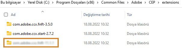 Windows uzantı klasörü
