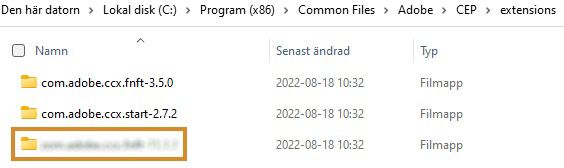 Mapp för Windows-tillägg