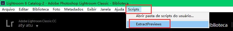 Escolha ExtractPreviews no menu Scripts