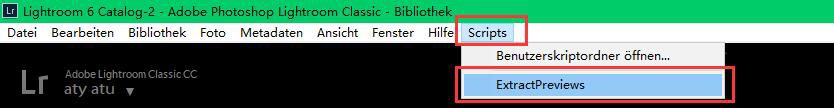 Wähle im Menü „Skripte“ die Option „ExtractPreviews“.
