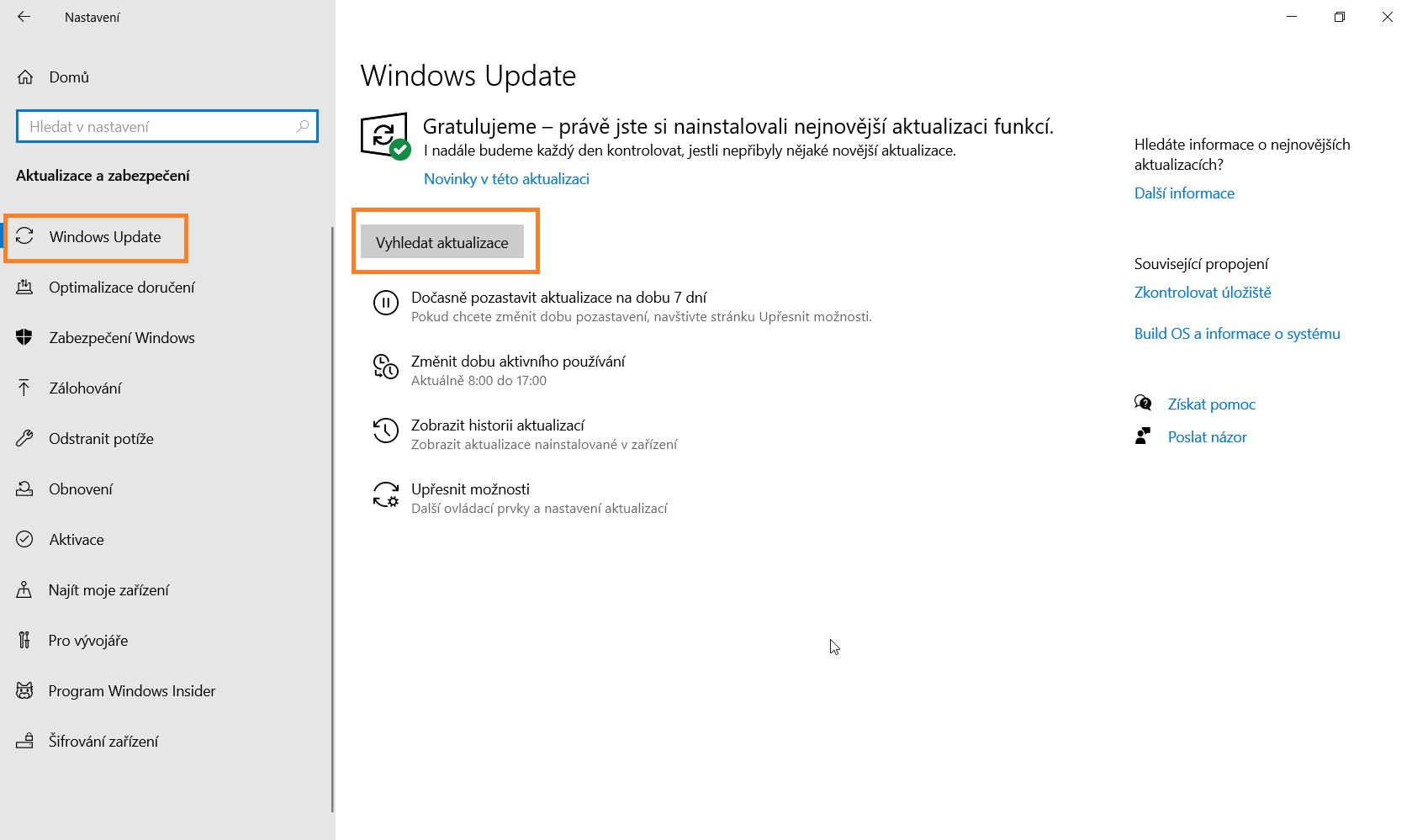 Aktualizace systému Windows