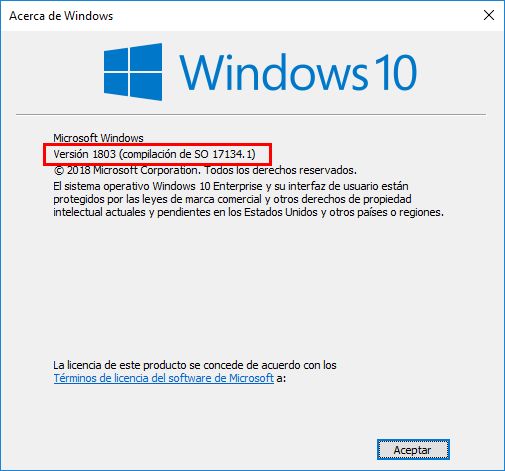 Comprobar la versión de Windows