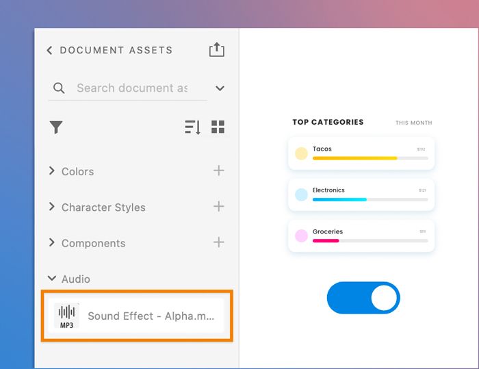 Añadir activos de audio