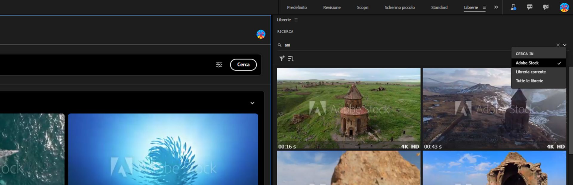 Aggiunta di risorse da Adobe Stock al pannello Libreria