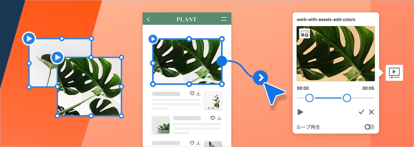 ビデオの読み込み、設定の調整、および再生オプションの設定