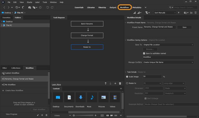 مساحة عمل Workflow