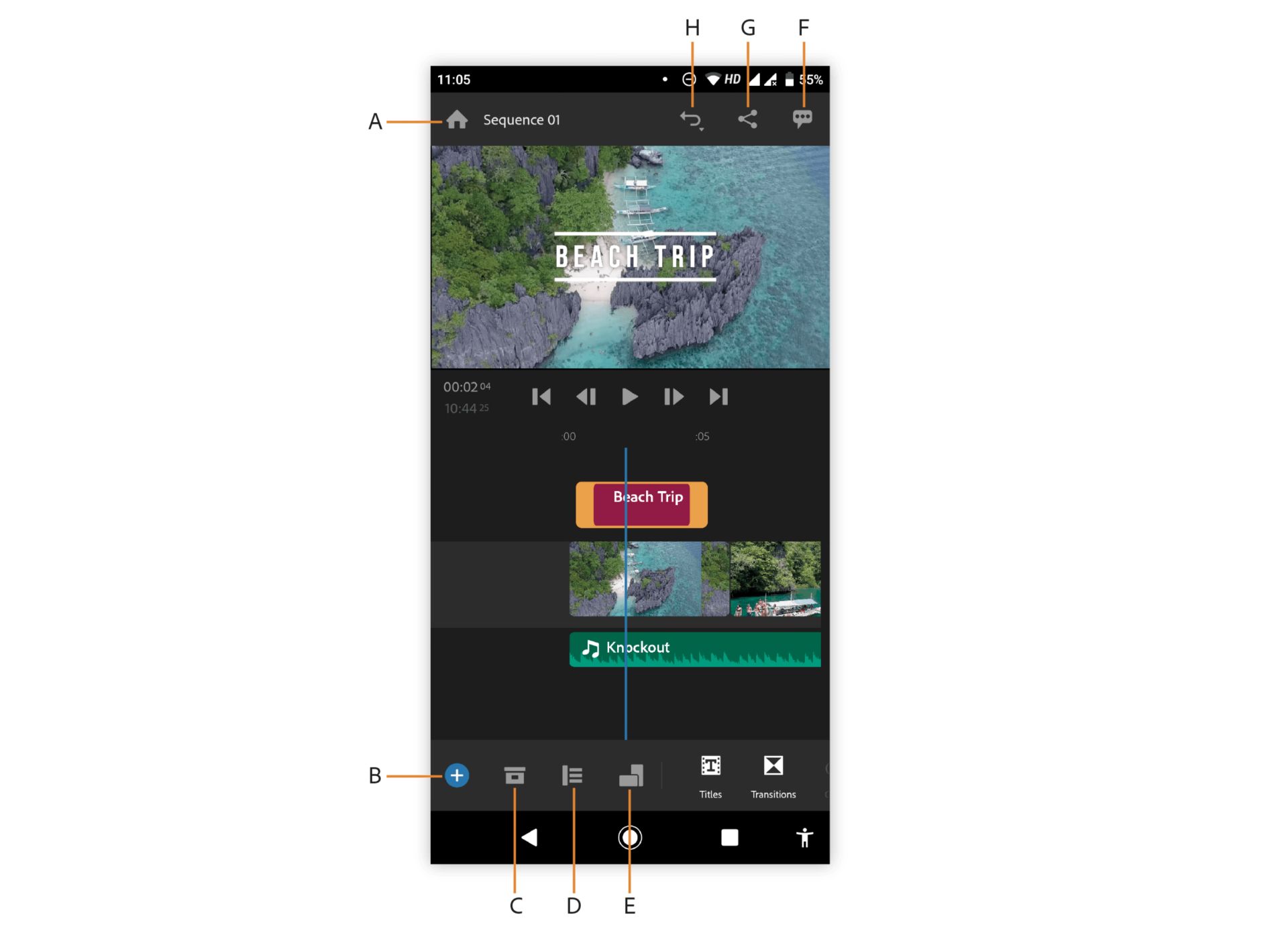 Premiere Rush-werkruimte voor bewerken