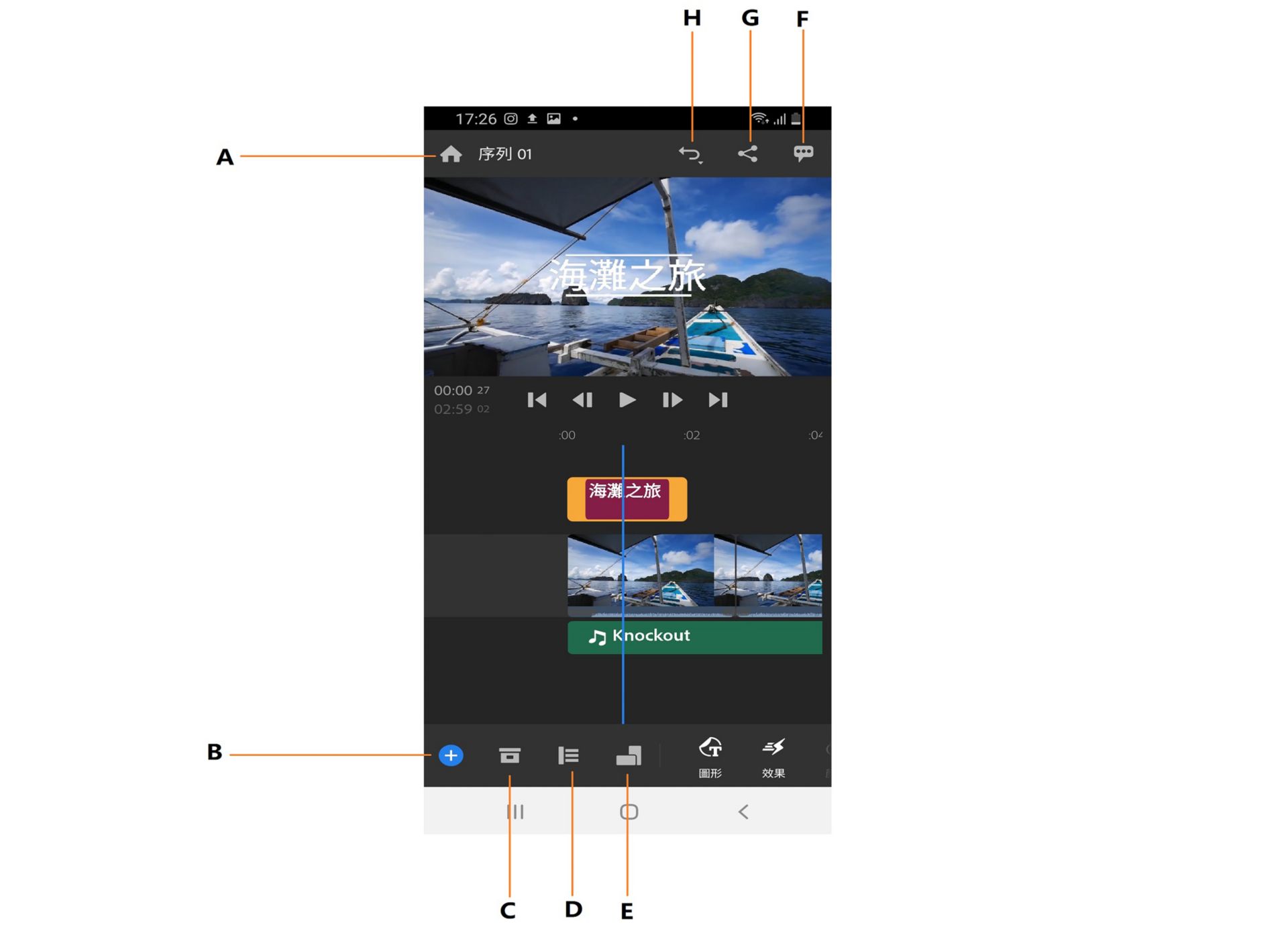 Premiere Rush 編輯 工作區