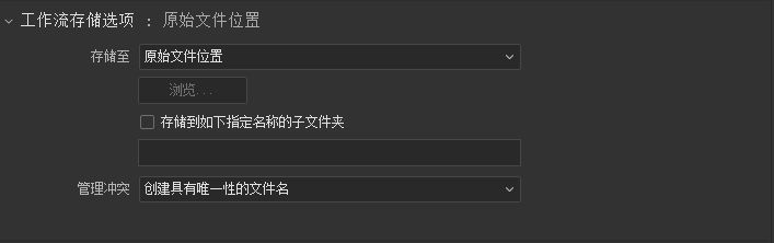 工作流存储选项