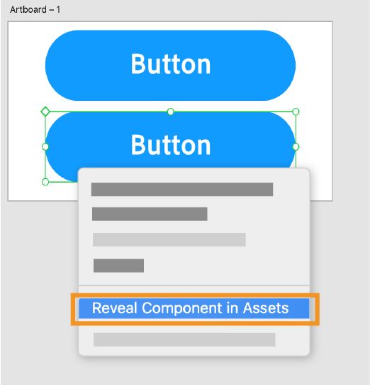 Faire apparaître les composants dans Actifs
