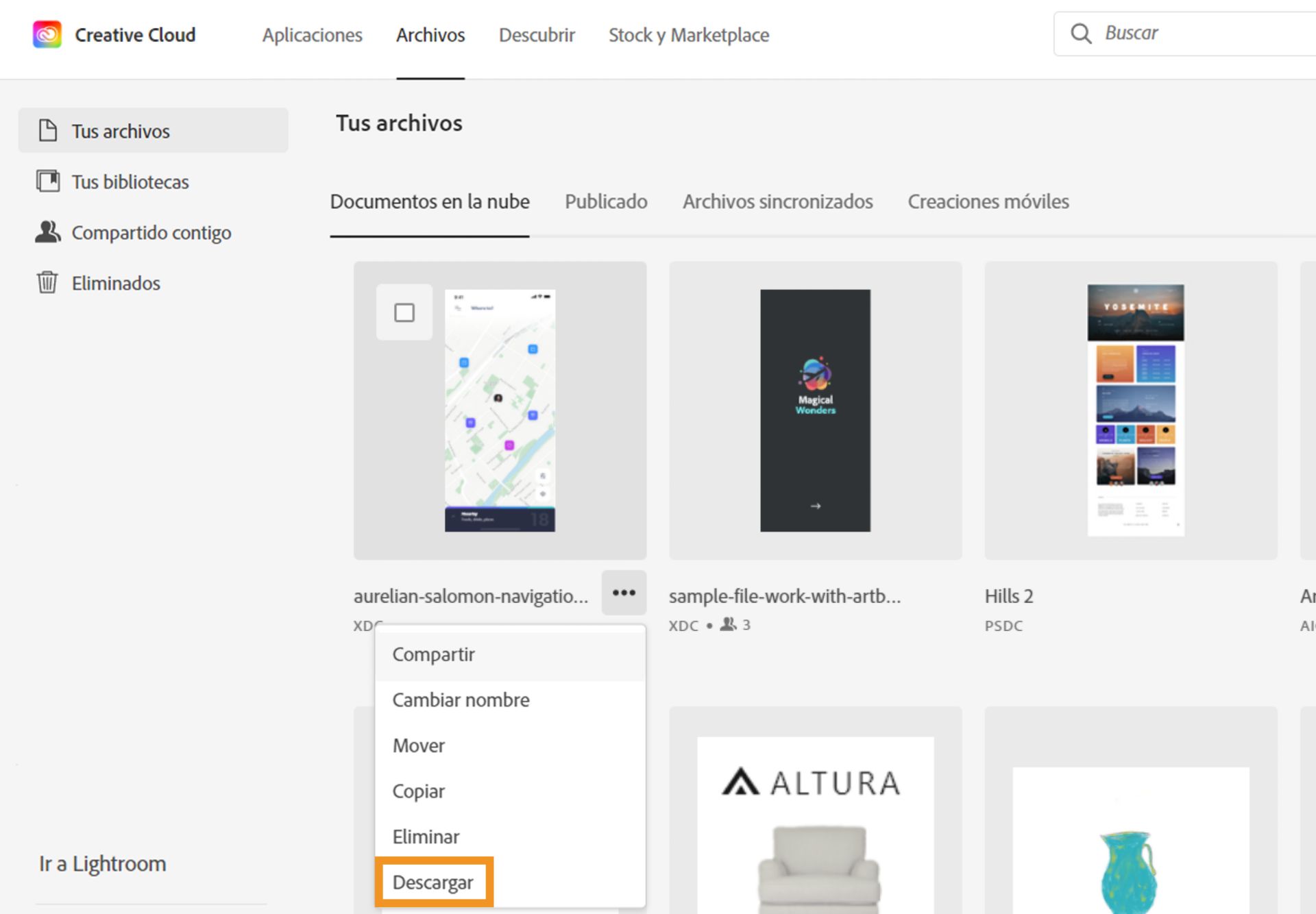Haga clic en Descargar en el menú para descargar el documento en la nube.