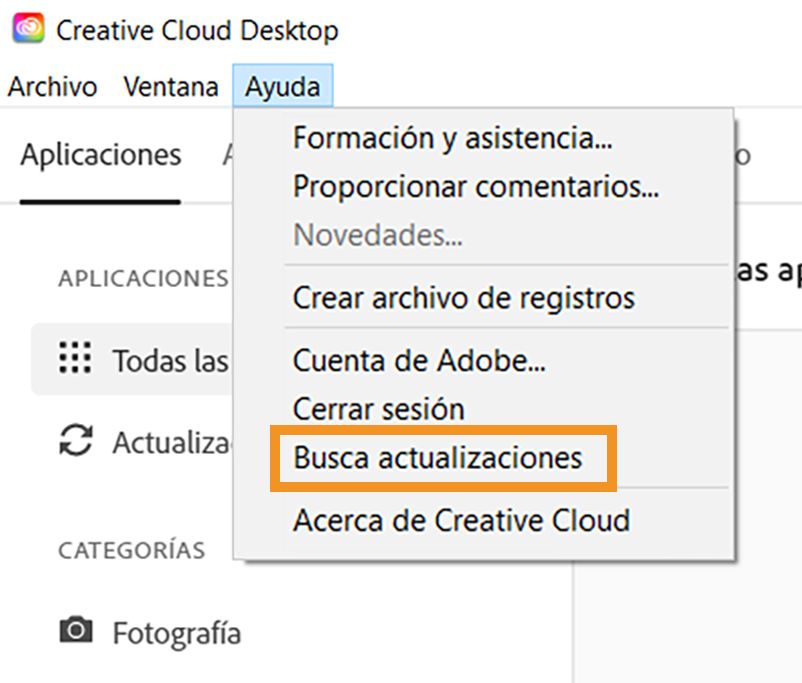 Haga clic en Buscar actualizaciones.