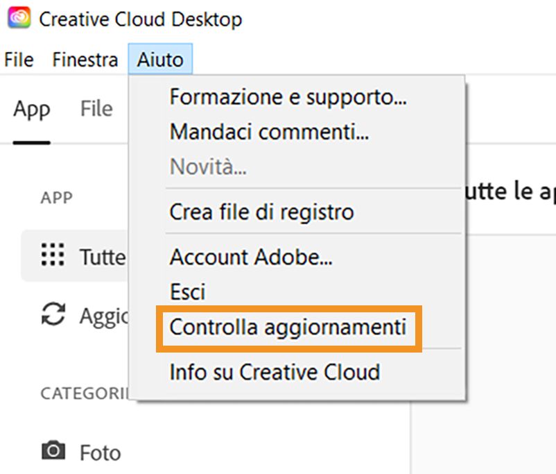 Fai clic su Ricerca aggiornamenti.