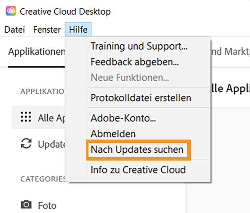 Klicken Sie auf „Nach Updates suchen“.