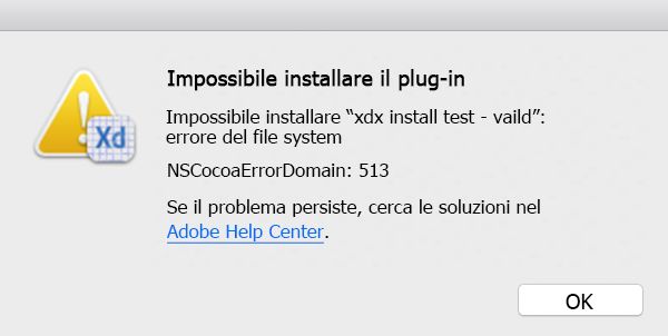 errore di installazione xdx