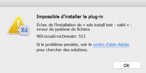 Erreur lors de l’installation de xdx