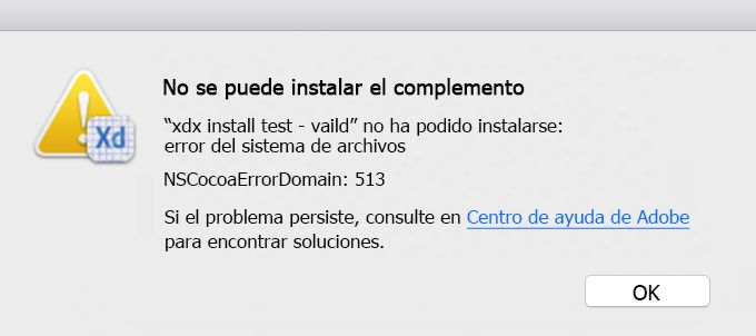 Error de instalación de xdx