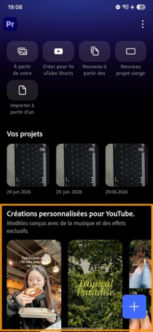 Catégorie YouTube Shorts sélectionnée parmi Mode de vie, Beauté et Voyage, avec un bouton « Utiliser ce modèle » en dessous.