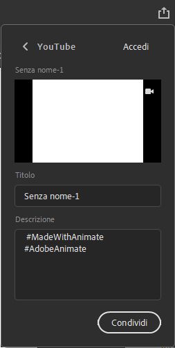 Pannello Condivisione su YouTube