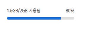 스토리지 사용량이 0 ~ 80%인 경우