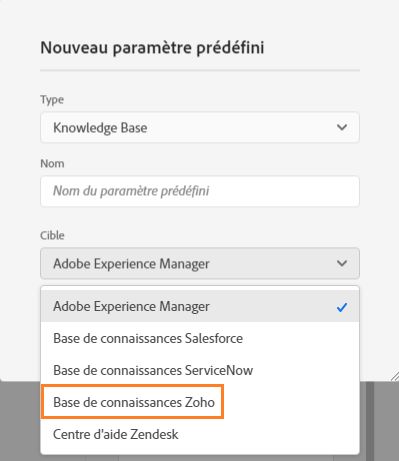 Publier dans la base de connaissances Zoho