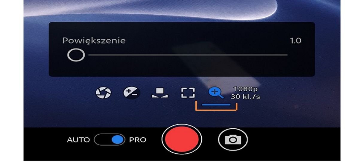 Opcja powiększania PRO aplikacji Premiere Rush