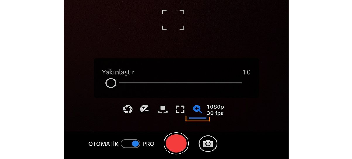 Premiere Rush'taki yakınlaştırma seçeneği