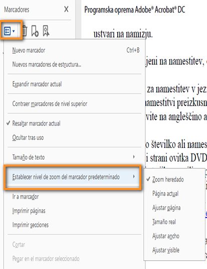 Establecer nivel de zoom predeterminado de los marcadores