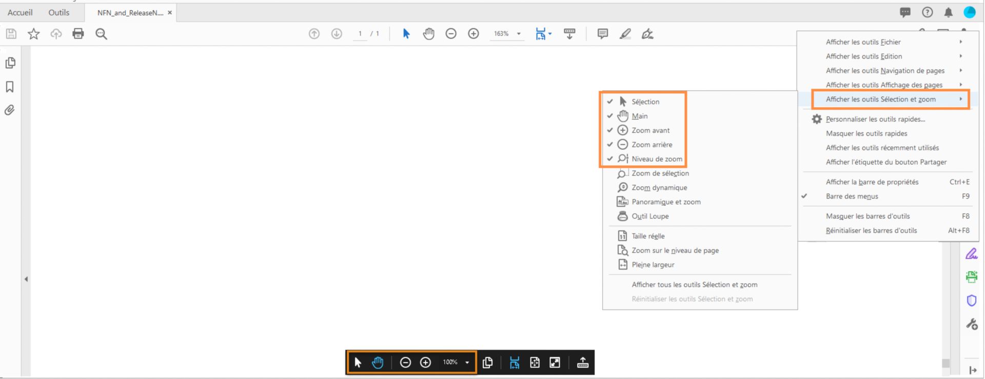  Afficher/masquer les outils HUD