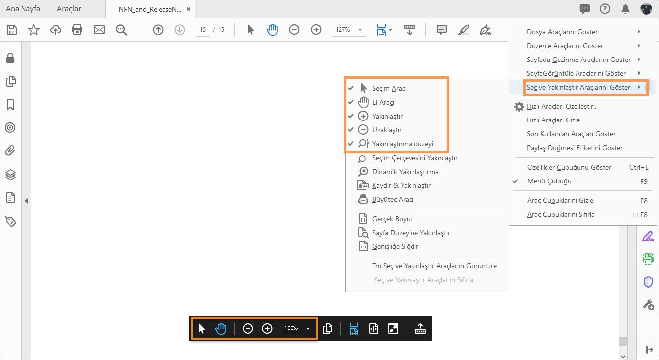  HUD araçlarını göster/gizle